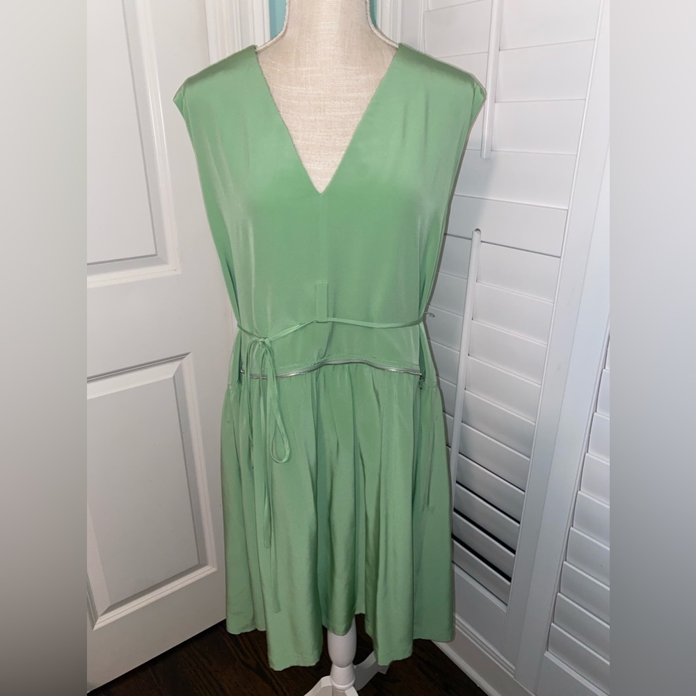 TiBi Eco Silk Cape Dress with drawstring hem - Picture 3 of 6